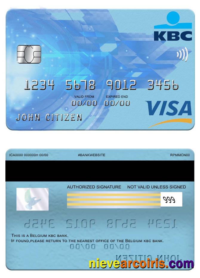 Belgium KBC bank visa card